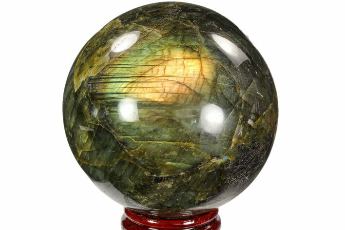 Flashy, Polished Labradorite Sphere - Great Color Play #103699